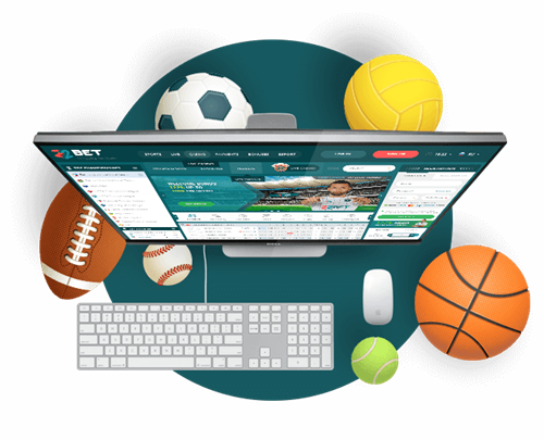 An overhead view of the site with balls from different sports