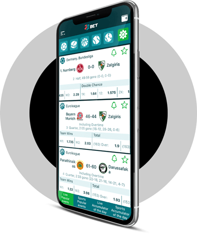 View of the sports app